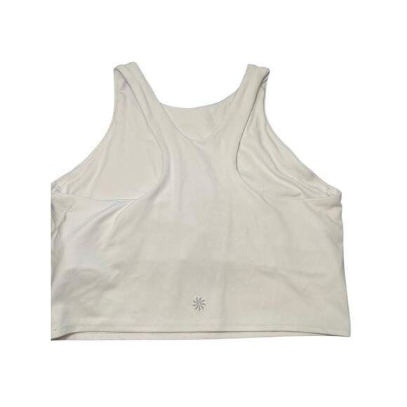 Athleta Women Small Conscious Crop Solid White Build In Bra Yoga Tank - Picture 6 of 10